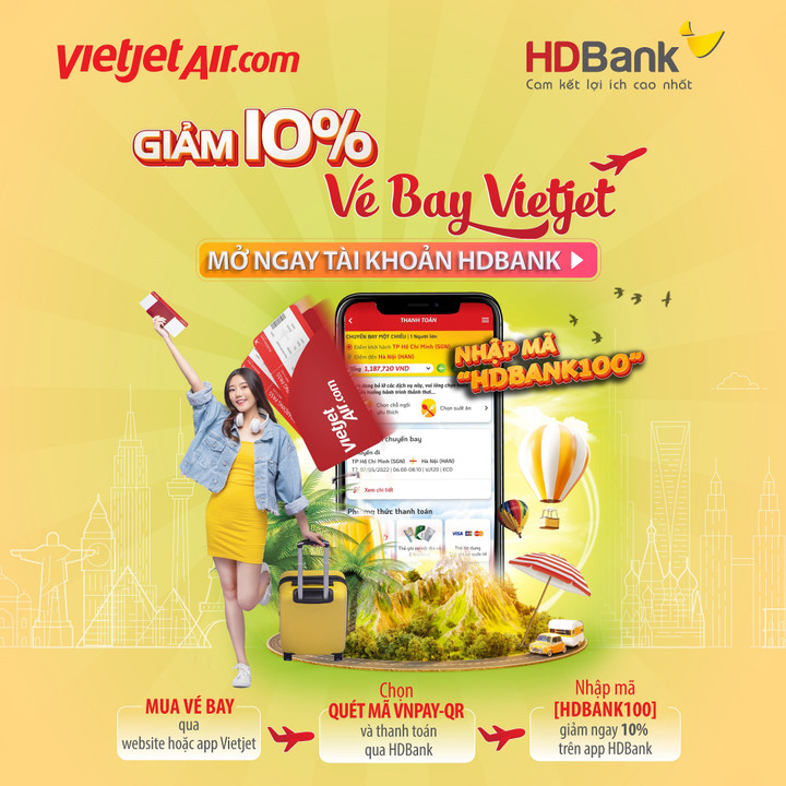 Cùng HDBank đặt vé máy bay giờ nào cũng rẻ - 1
