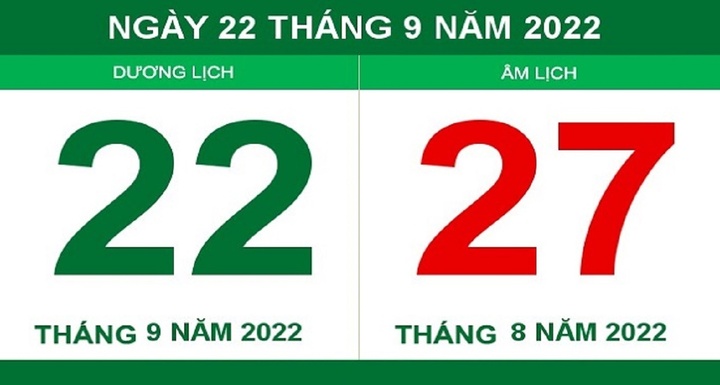 Xem lịch âm hôm nay thứ Năm ngày 22/9 - 1