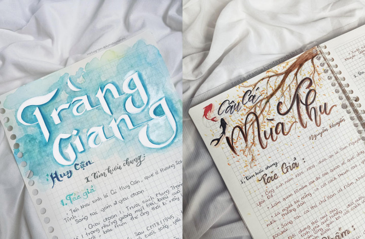 Tròn mắt trước cuốn vở Văn đẹp như tranh vẽ của nữ sinh lớp 12 - 3