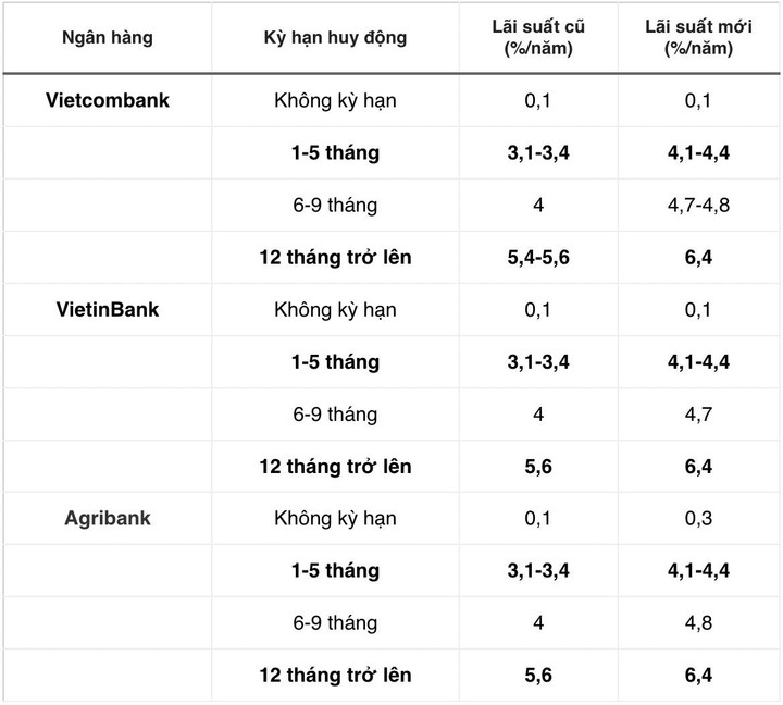 3 'ông lớn' Vietcombank, VietinBank và Agribank tăng lãi suất - 2