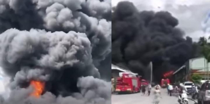 Đang cháy lớn tổng kho hàng hóa ở Hải Phòng, khói đen cuồn cuộn bốc cao - 1