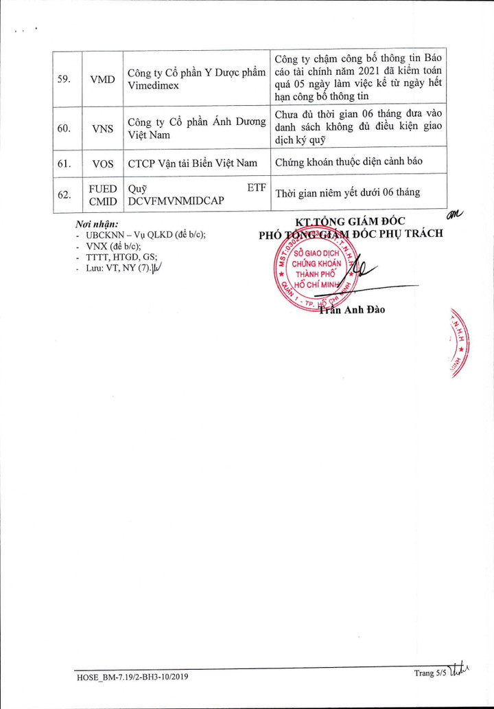 62 mã chứng khoán bị cắt margin trong quý IV/2022 trên HoSE - 6