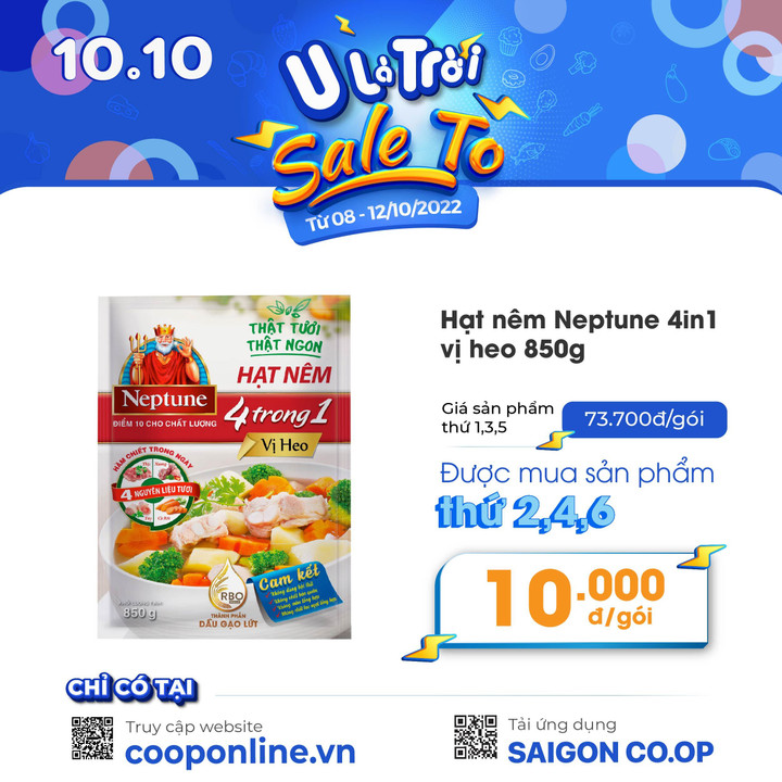 Chốt đơn chỉ từ 10.000 đồng tại Co.op Online trong ngày 10/10 - 2
