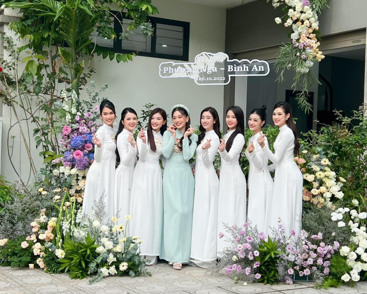 Dàn Hoa hậu, Á hậu rạng rỡ trong lễ ăn hỏi của Bình An - Phương Nga - 5