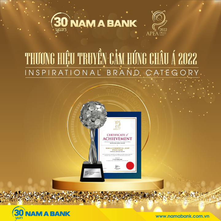 Nam A Bank - 30 năm 'Thương hiệu truyền cảm hứng châu Á' - 2