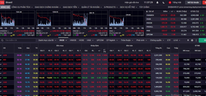 Lực bán cổ phiếu tăng mạnh, VN-Index mất gần 40 điểm - 1