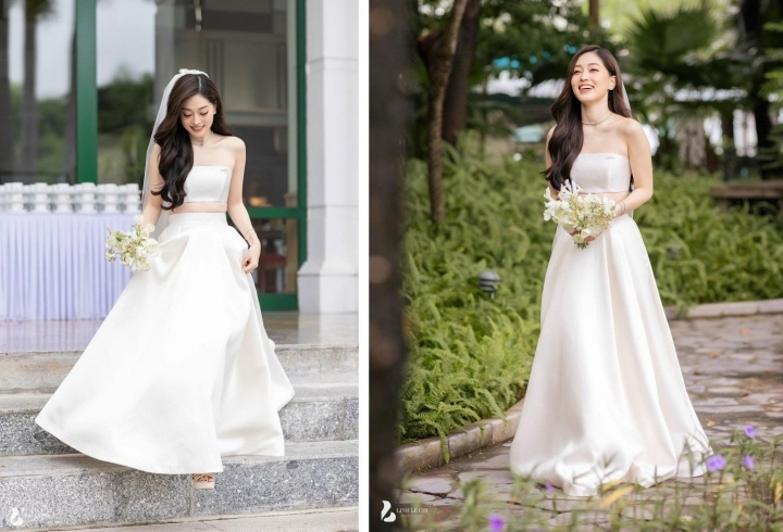 Thiên An bất ngờ khoe mặc váy cô dâu chuẩn bị làm đám cưới