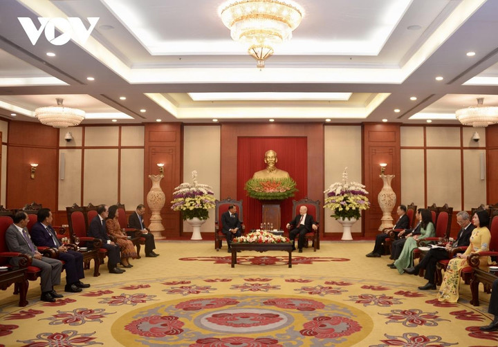 Tổng Bí thư Nguyễn Phú Trọng tiếp Chủ tịch Thượng viện Campuchia Say Chhum - 3