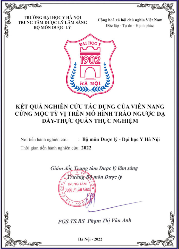 Công bố kết quả nghiên cứu tác dụng Mộc Tỳ Vị với trào ngược dạ dày thực quản - 1