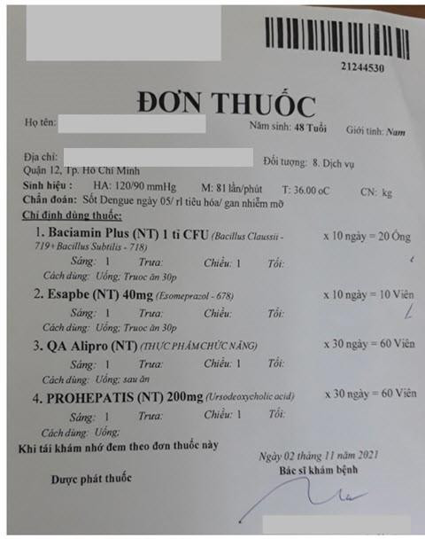 Bị sốt xuất huyết nhưng bác sĩ kê thực phẩm chức năng, Sở Y tế TP.HCM lên tiếng - 1