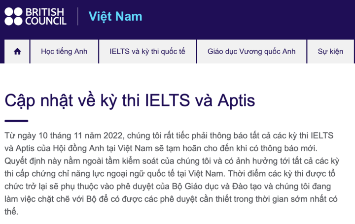 Vì sao Hội đồng Anh tạm hoãn tổ chức thi IELTS? - 1