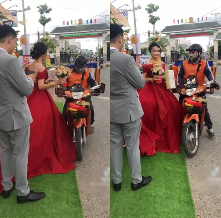 Khoảnh khắc hài hước khi cô dâu tạm thời 'nghỉ cưới' sau cuộc gọi của shipper - 5
