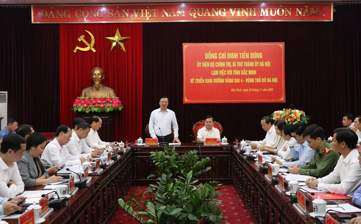 Bí thư Thành ủy Hà Nội làm việc với lãnh đạo tỉnh Bắc Ninh về dự án Vành đai 4 - 1