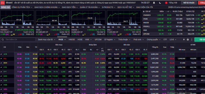 VN-Index tăng mạnh gần 35 điểm, vượt mốc 1.000, thanh khoản tăng vọt - 1
