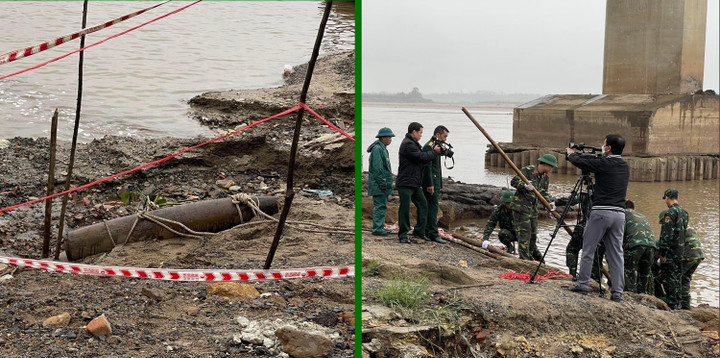 Phú Thọ: Phát hiện quả bom nặng hơn 100kg dưới chân cầu Văn Lang - 1