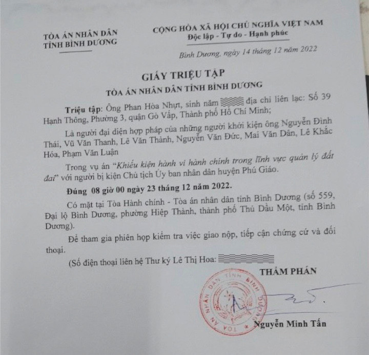 Bình Dương: Chủ tịch UBND huyện Phú Giáo bị kiện - 1