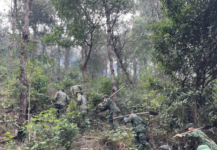 60 người cật lực trong 8 giờ dập lửa cháy rừng ở Móng Cái - 2