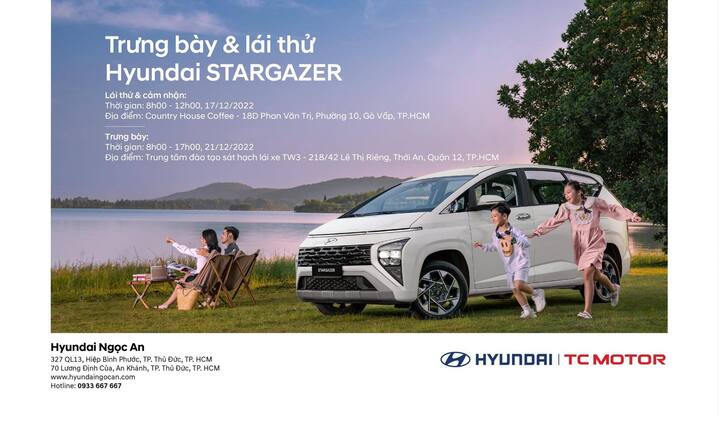 Hyundai Ngọc An tổ chức chuỗi sự kiện trưng bày và lái thử Hyundai Stargazer - 1