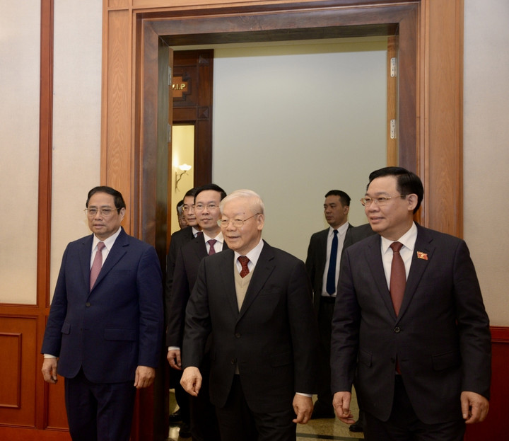 Tổng Bí thư chúc Tết lãnh đạo, nguyên lãnh đạo Đảng, Nhà nước - 1