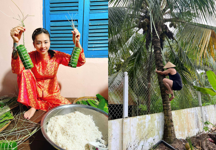 Sao Việt 21/1: Mỹ Tâm, Ngô Thanh Vân trổ tài làm bánh tét ngày Tết - 1