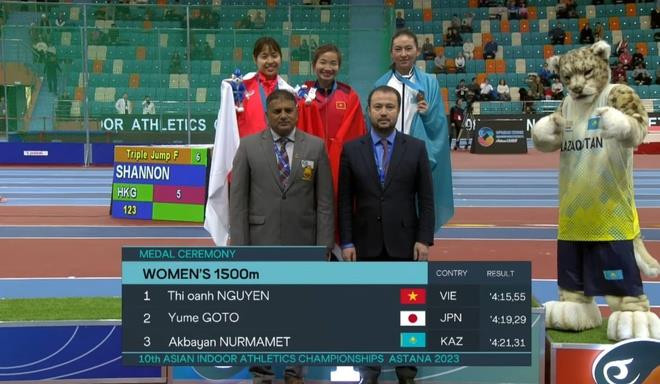 Nguyễn Thị Oanh giành HCV 1.500 m nữ ở giải châu Á - 1