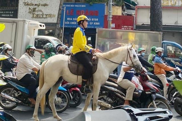 Xử phạt người đàn ông cưỡi ngựa khắp trung tâm TP.HCM - 1