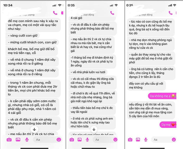 Loạt tin nhắn mẹ chồng gửi nàng dâu gây sốt cộng đồng mạng - 1