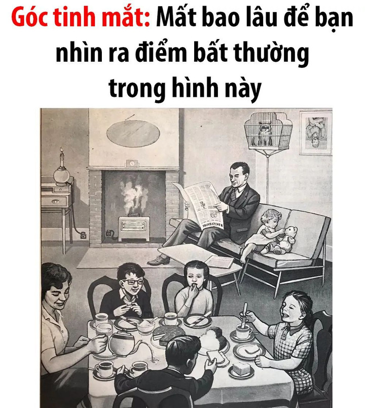 Có bao nhiêu điểm bất thường trong bức hình? - 1