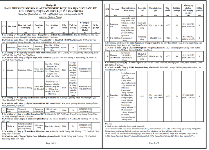 135 thuốc sản xuất trong nước được gia hạn giấy đăng ký lưu hành tại Việt Nam - 1