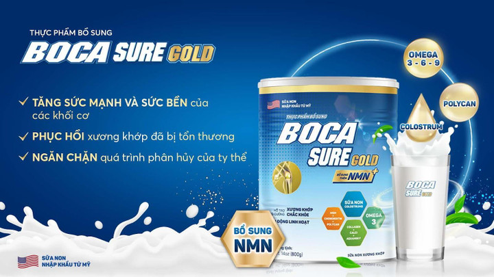 Sữa non xương khớp Boca Sure Gold: Bảo vệ xương khớp vượt trội nhờ hoạt chất NMN - 1