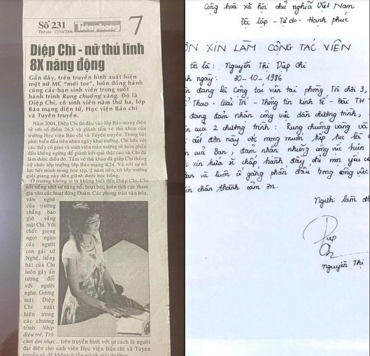 Lá đơn viết tay xin làm cộng tác viên cho kênh VTV3 của MC Diệp Chi 'gây sốt' - 1