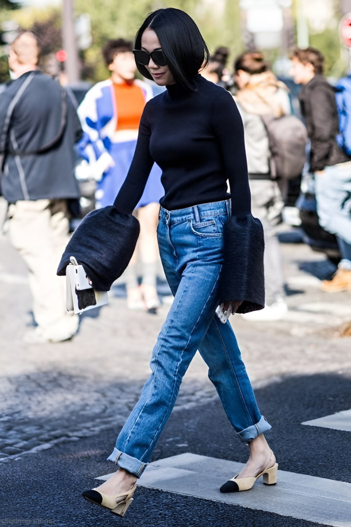 Cách phối đồ với áo cổ lọ trong tiết trời chuyển lạnh - 2