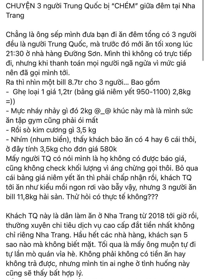 Kiểm tra nhà hàng hải sản ở Khánh Hòa bị tố 'chặt chém' 3 khách Trung Quốc - 3