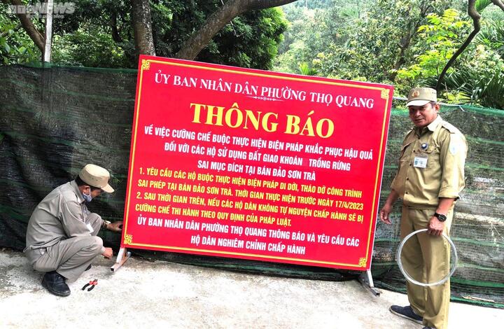 Tiếp tục cưỡng chế loạt công trình sai phạm trên bán đảo Sơn Trà - 1