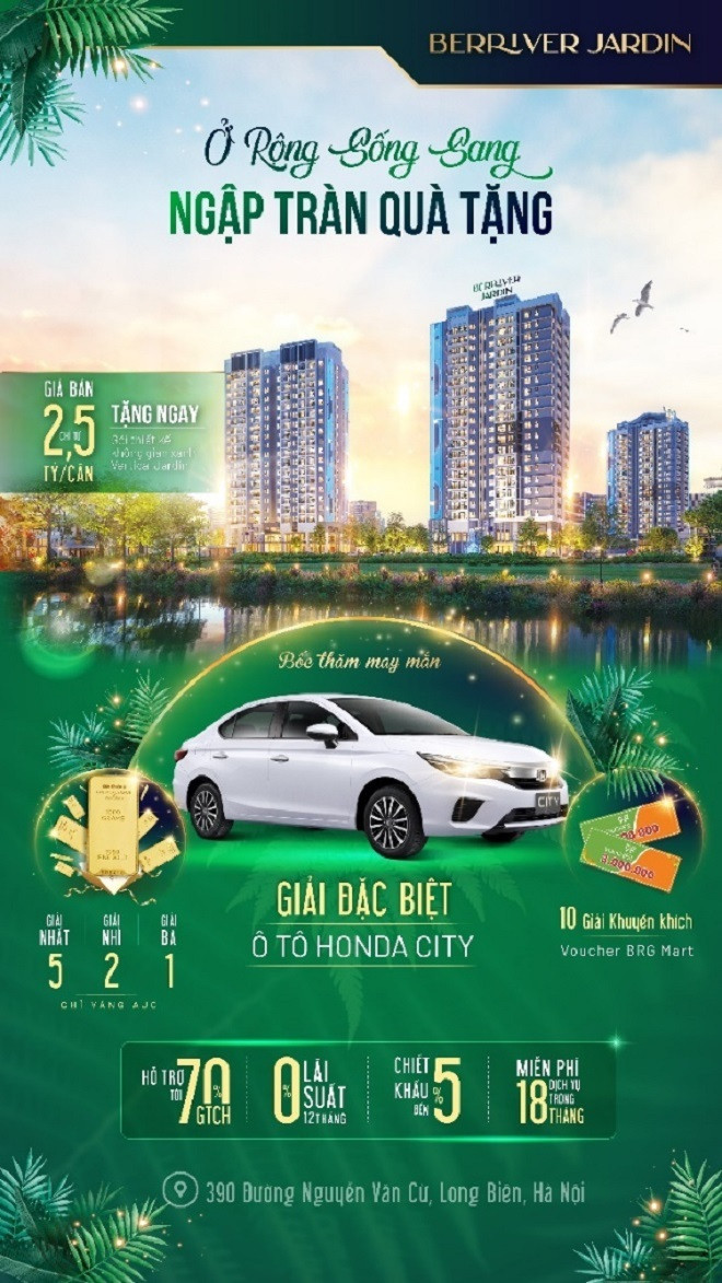 Ở rộng sống sang, ngập tràn quà tặng dành cho chủ nhân căn hộ BerRiver Jardin - 1