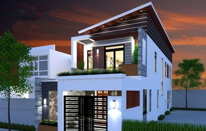 10 mẫu nhà mái lệch 2 tầng vạn người mê - 7