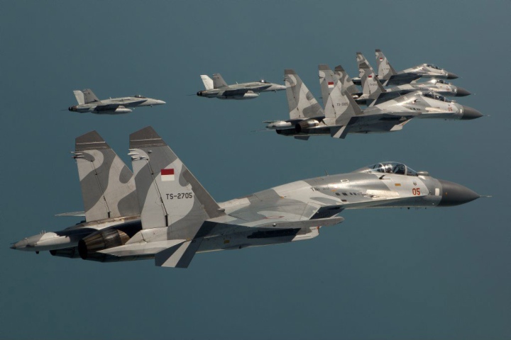 Bức ảnh thú vị của không quân Indonesia: Su-30 to gấp đôi F-16 - 3