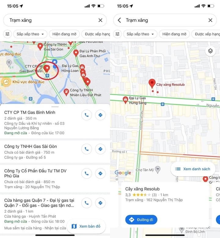 3 cơ hội thăm dò cây xăng gần nhất vì chưng Google Maps bên trên điện thoại thông minh tiện lợi nhất - 2