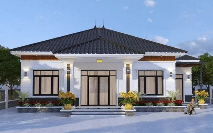 Những mẫu nhà cấp 4 gác lửng 4 phòng ngủ đơn giản, hiện đại - 4