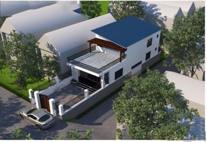 Mẫu nhà 1 trệt sân thượng nông thôn diện tích 80m2 thiết kế 2 phòng ngủ -  Công ty xây dựng Nguyên