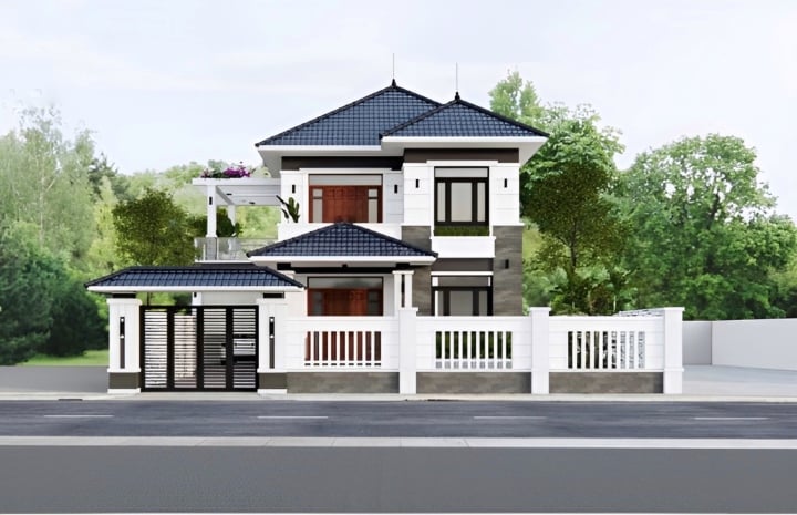Các mẫu biệt thự vườn 1 tầng mái thái đẹp - Kakoi - Công ty thiết kế và thi  công nhà ở đẹp