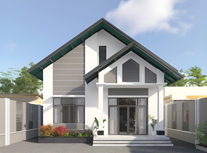 Một số mẫu nhà cấp 4 gác lửng ở nông thôn có chi phí xây dựng thấp - 9