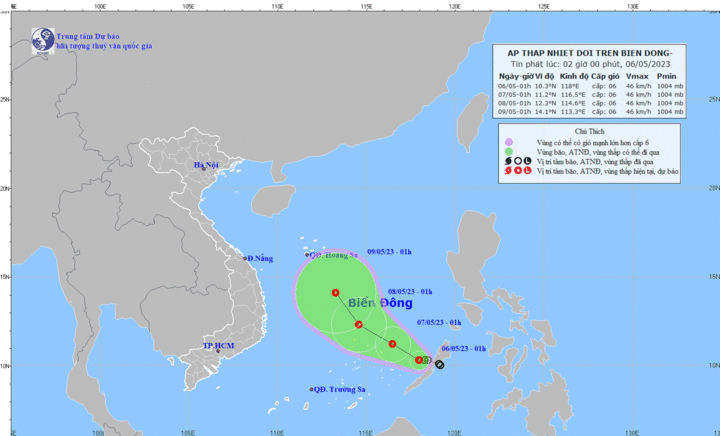 Tin áp thấp nhiệt đới trên Biển Đông mới nhất sáng 6/5 - 1