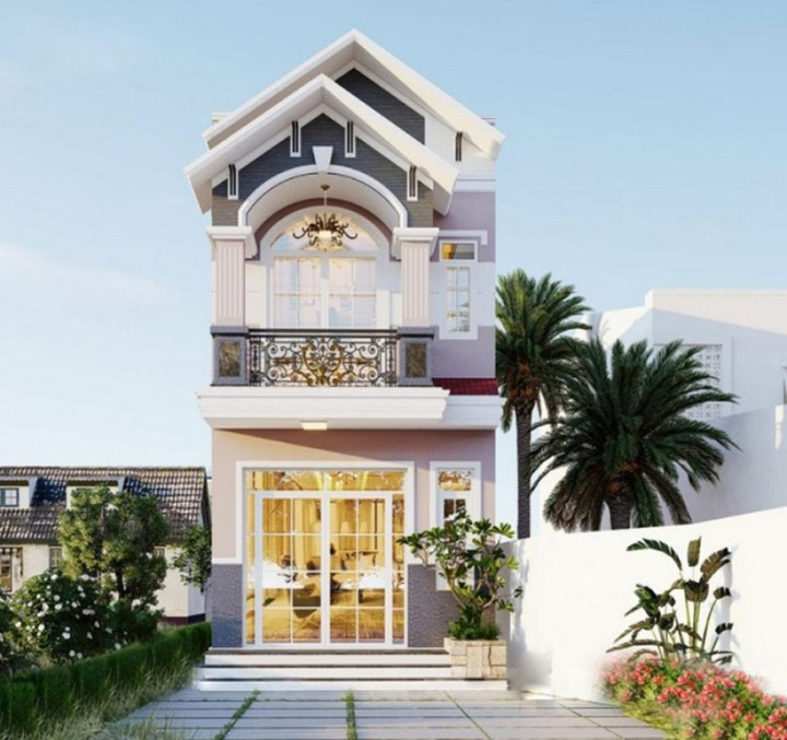 Ngắm những mẫu nhà 1 trệt 1 lầu tân cổ điển sang trọng - 10