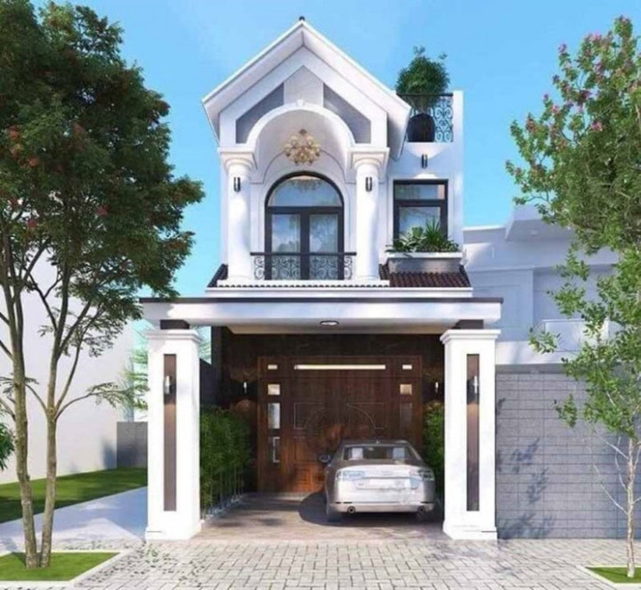 Ngắm những mẫu nhà 1 trệt 1 lầu tân cổ điển sang trọng - 6