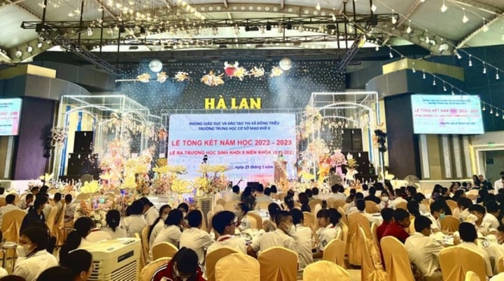 Quảng Ninh: Hiệu trưởng THCS Mạo Khê 2 phân trần về buổi tổng kết 'hoành tráng' - 5