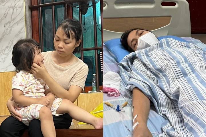 Chị Hường phải rời xa con từ khi em bé mới 3 tháng tuổi để đi chữa bệnh. (Ảnh: Gia đình cung cấp)