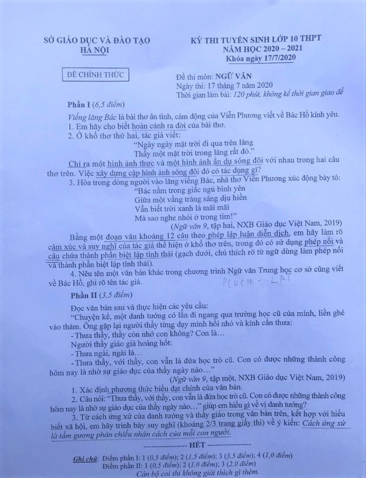 Muôn kiểu dự đoán đề thi Văn lớp 10 của sĩ tử Hà Nội - 5