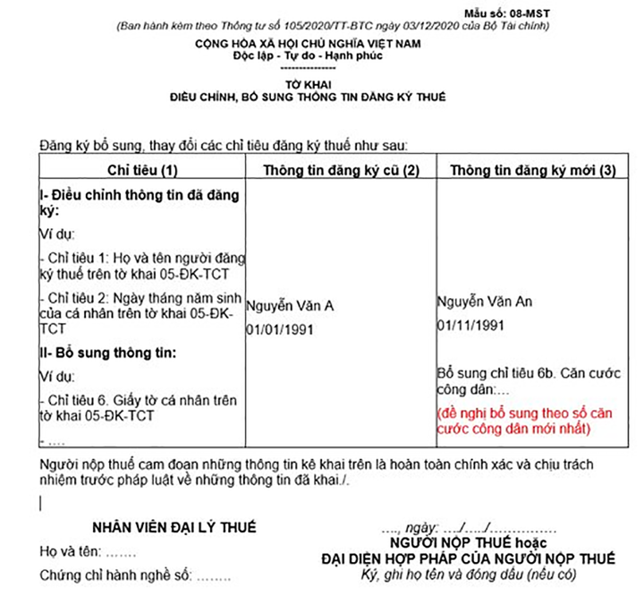 3 cách cập nhật thông tin căn cước công dân trong đăng ký thuế - 13