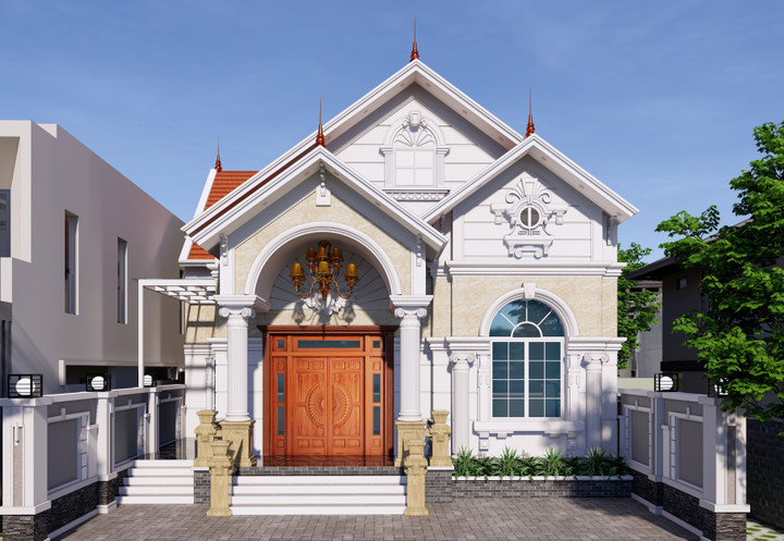 Cùng chiêm ngưỡng mẫu biệt thự 1 tầng tân cổ điển đẹp nhất hiện nay - 3